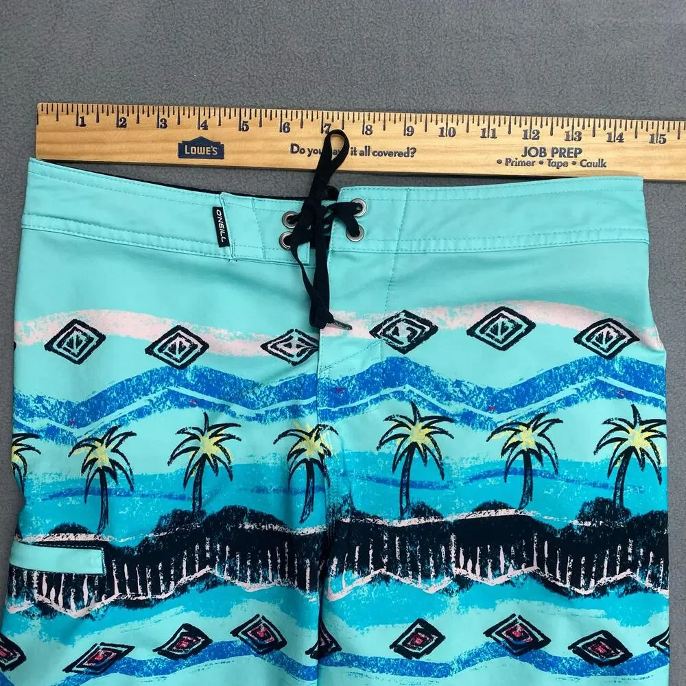 Oneill Hyperfreak Board Shorts Mens 29 Blue Swim Surf Pocket Beach Tropical